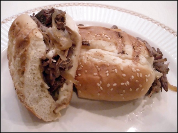 Slow Cooker Beef Sandwichese ... Served Up Philly Style